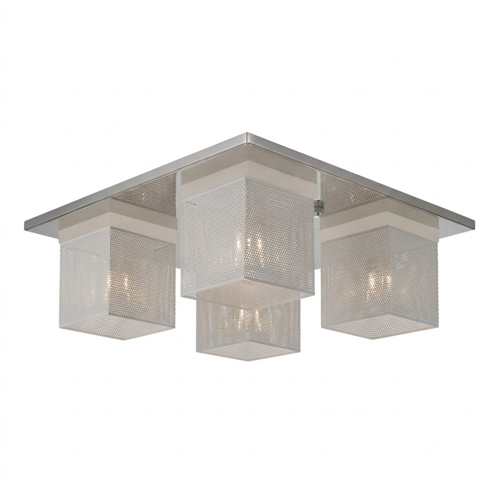 Plafon Helios białe siateczkowe klosze chromowany 4xG9x25W IP20 Italux