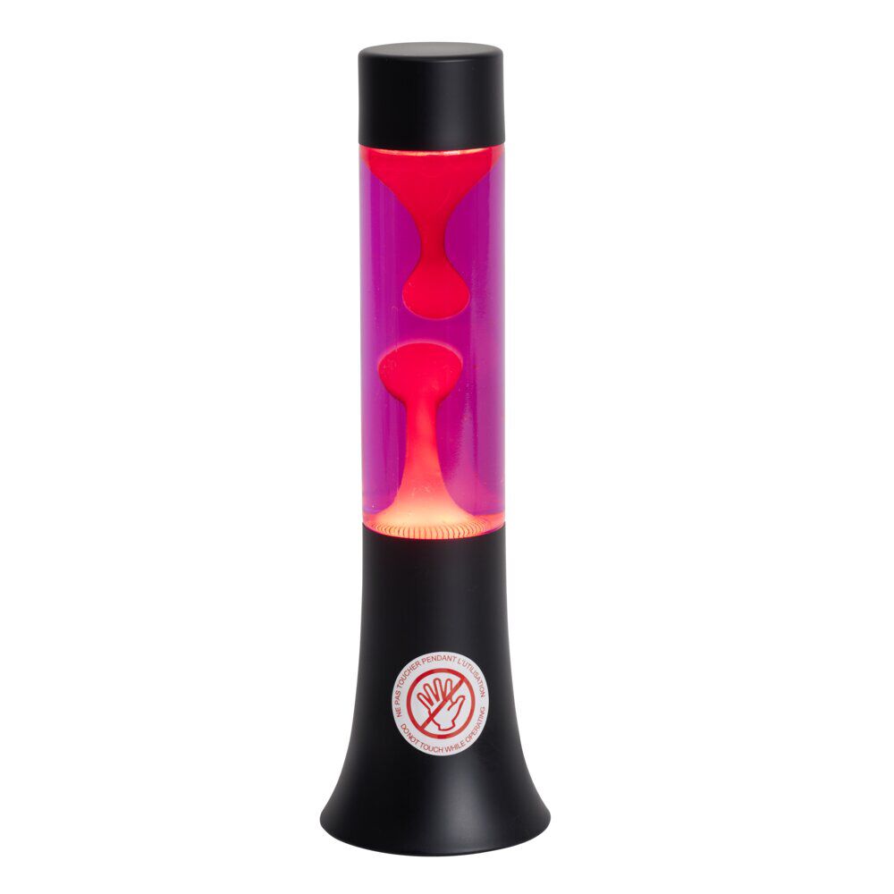 Lampe lave multicolore verre et métal Ø9xH30,5cm (2 modèles)