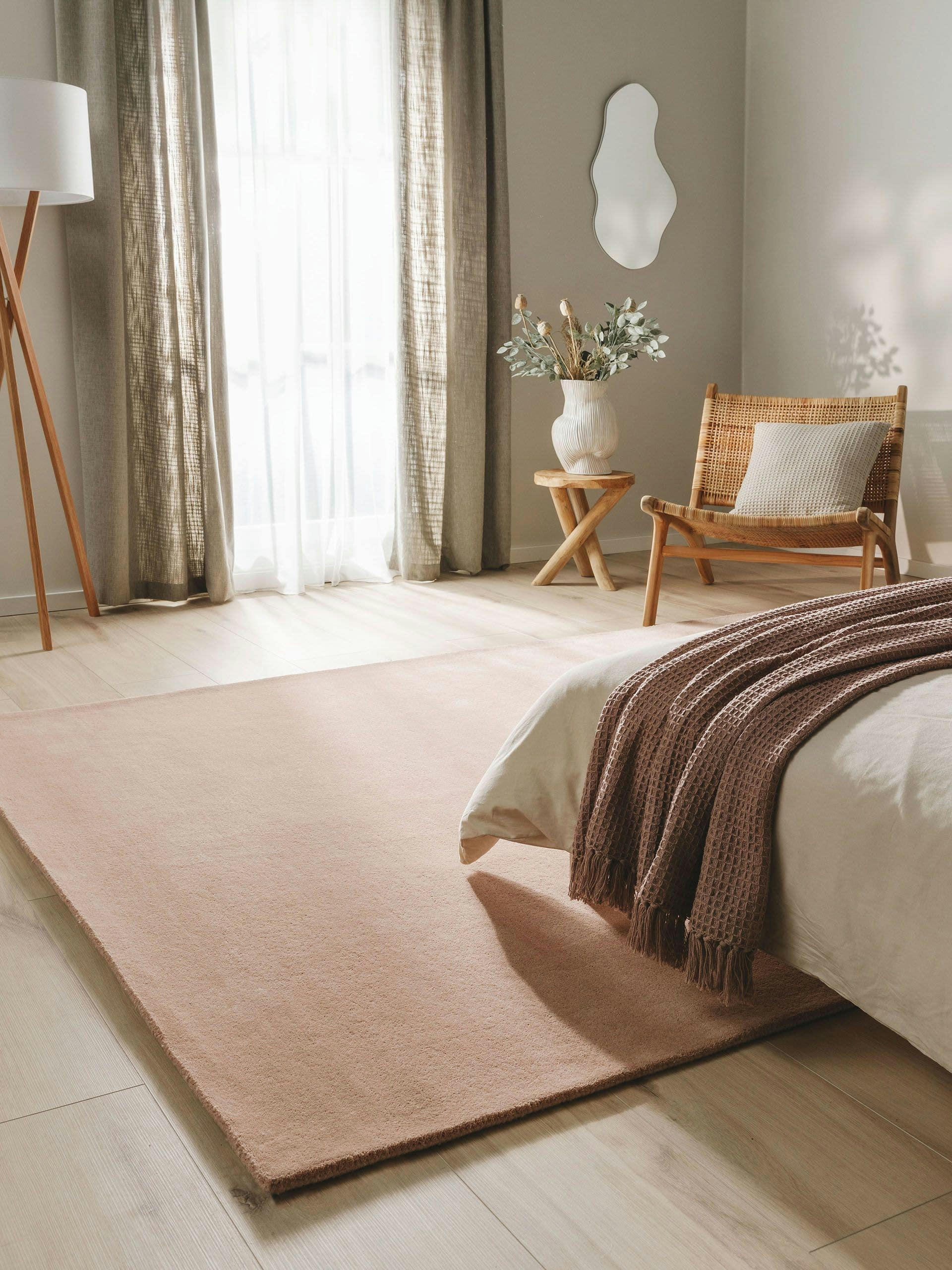 BENT - Tapis de laine rose 120x170