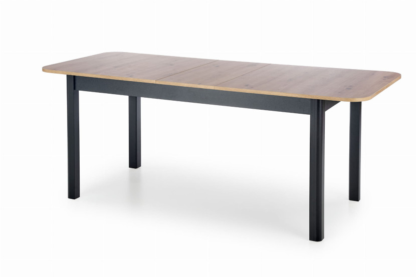 ST47M stół 80x160-200 cm blat dąb artisan nogi czarne