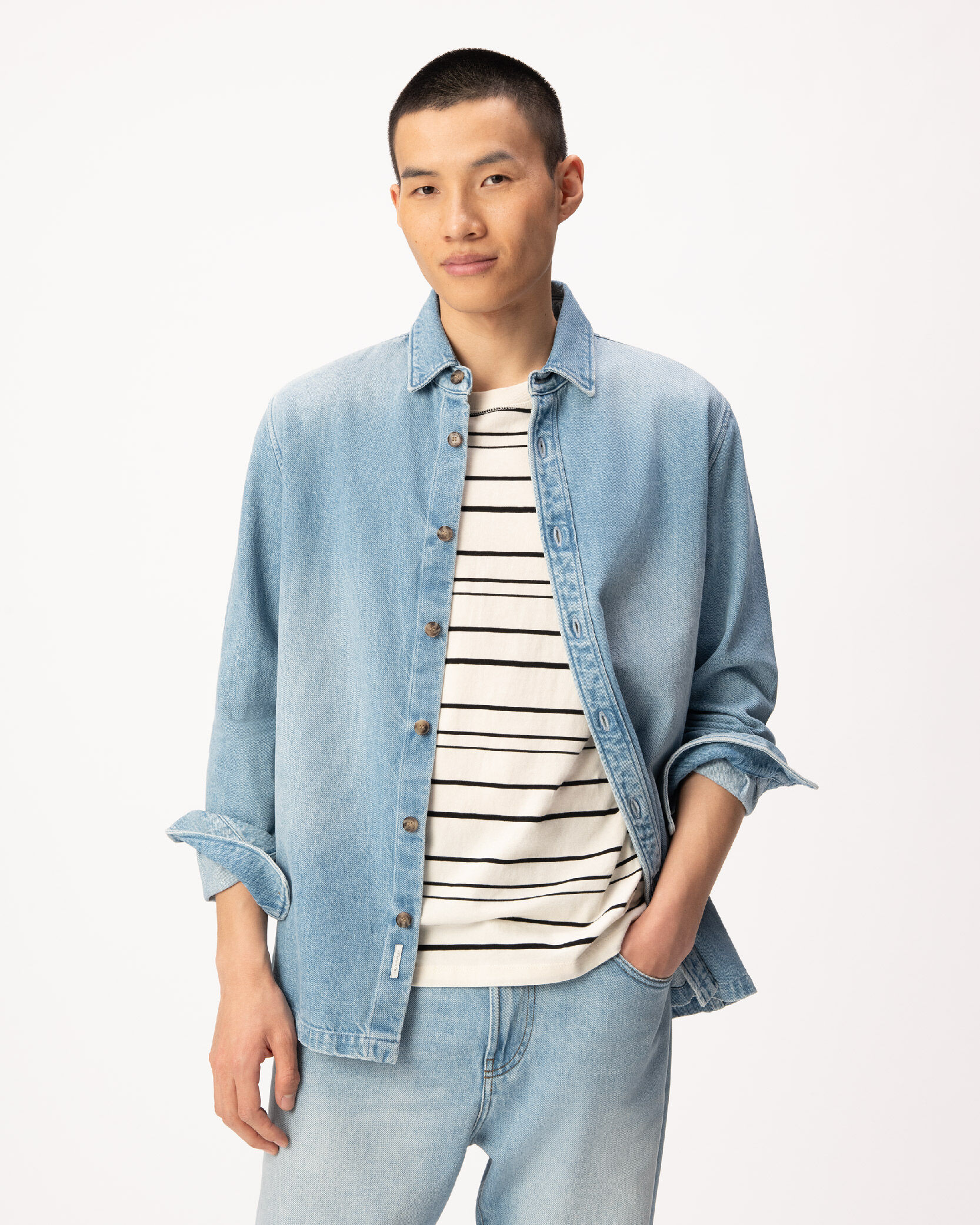 Surchemise en jean regular bleu Homme