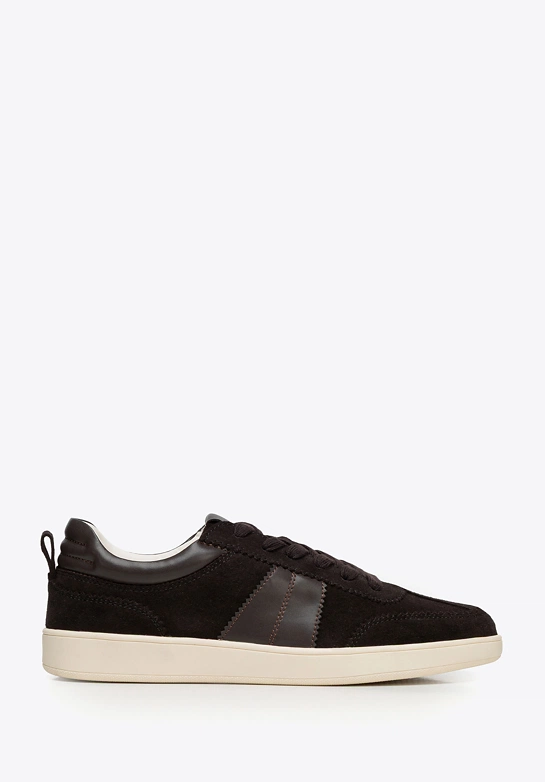 Damskie sneakersy ze skóry zamszowej brązowe