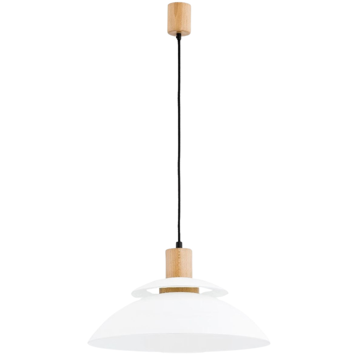 Lampa wisząca TROPIC biała jasne drewno 1xE27x60W wym:85x44x44cm IP20 Alfa