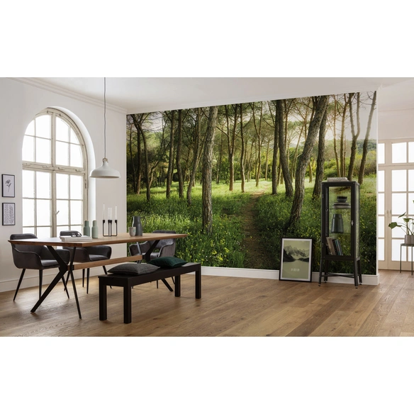 Vliestapete »Blütenzauberwald«, Breite 450 cm, seidenmatt