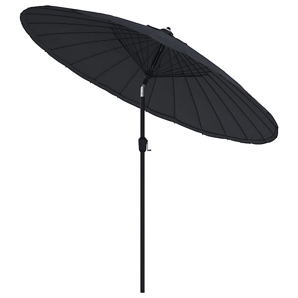 Parasol d'exterieur avec mât en aluminium aluminium noir Helloshop26