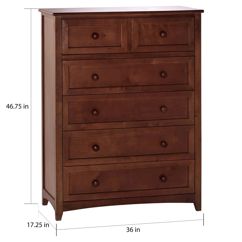 School House 5-drawer Cherry-finish Chest