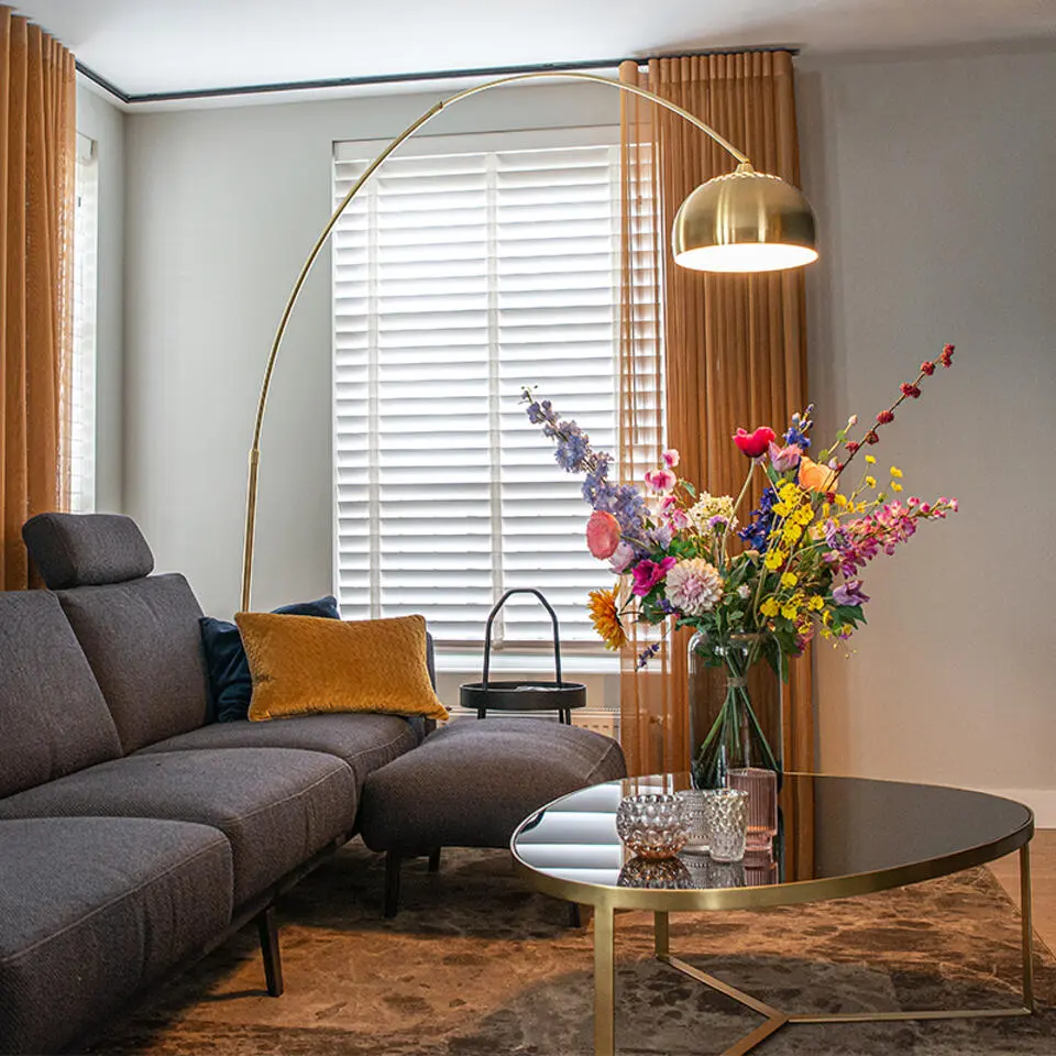 Qazqa booglamp xxl goudkleurig e27