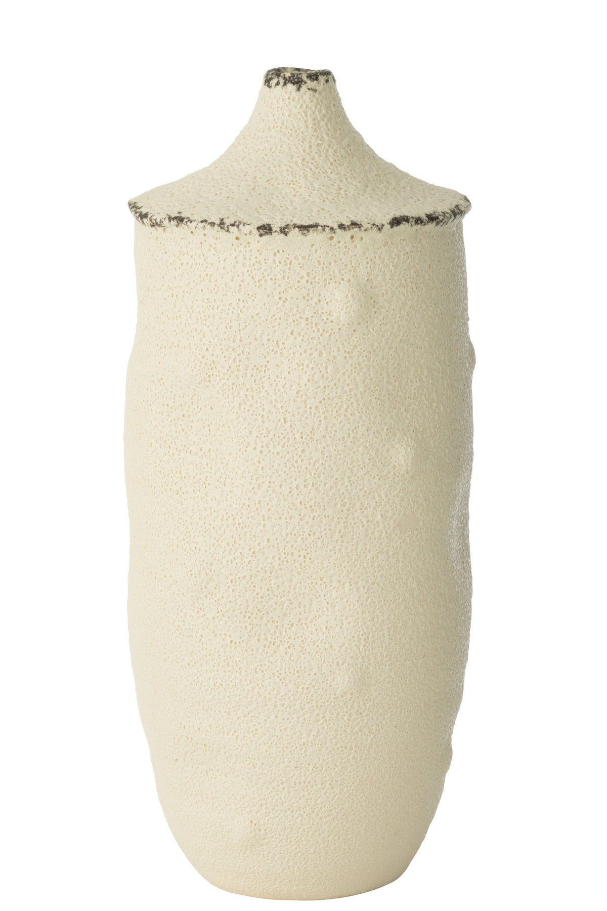 J-Line vaas Bay - keramiek - wit/zwart - large - 40.5 cm hoog
