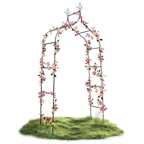 Pergola ogrodowa zielona na kwiaty róże 265x140cm   kotwy Plonos