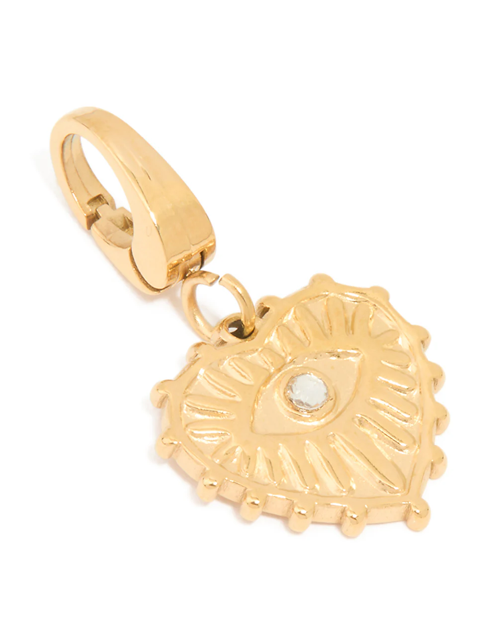 Waterproof Gold Plated Stainless Steel Heart & Evil Eye Charm