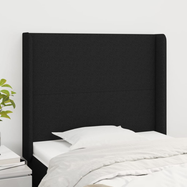 Wezgłowie Czarny 83 x 16 x 118/128 cm Tkanina vidaXL