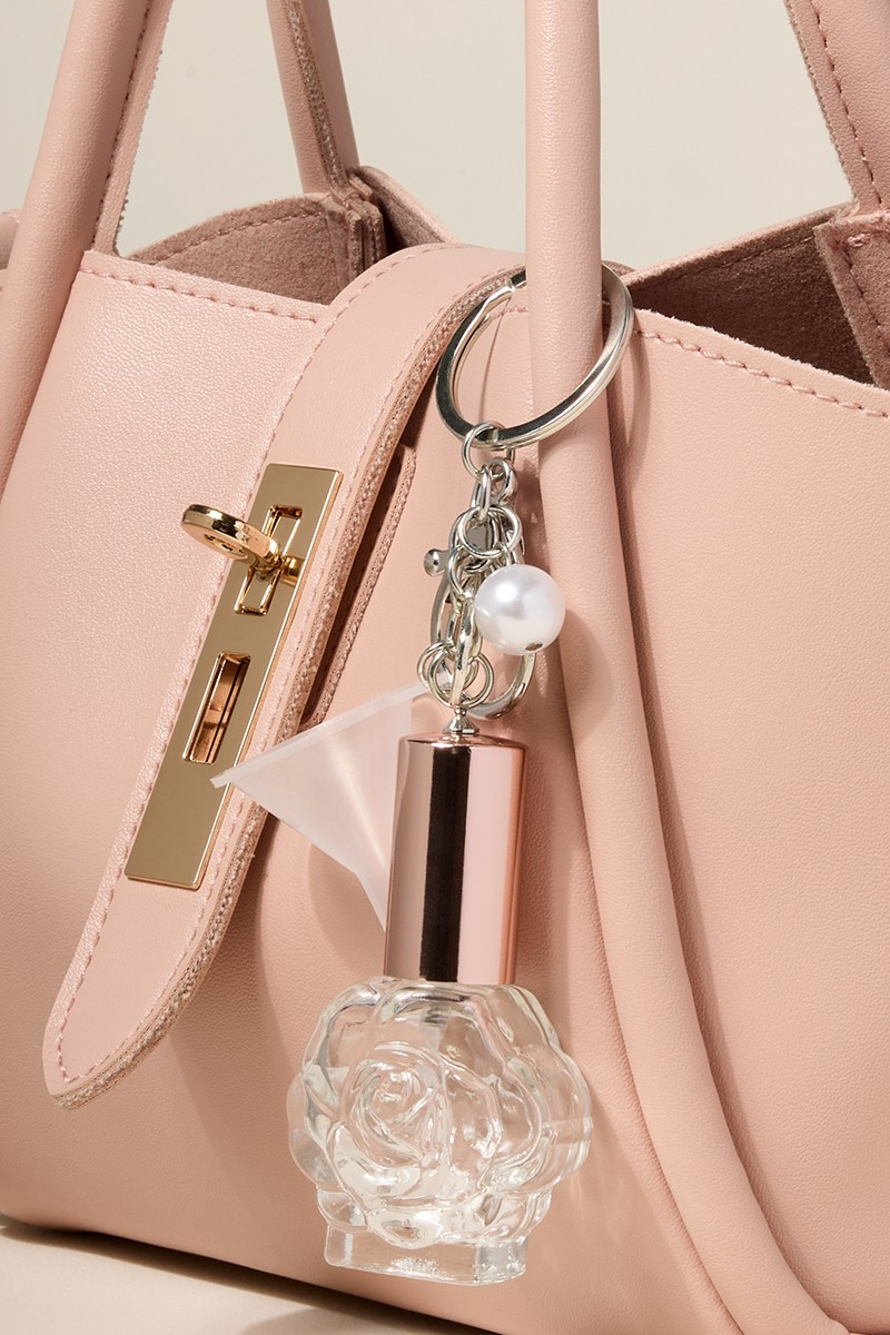 Rose Perfume Bottle Key Chain