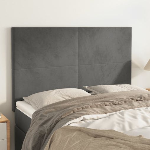 NNEVL Headboards 4 pcs Dark Grey 72x5x78/88 cm Velvet