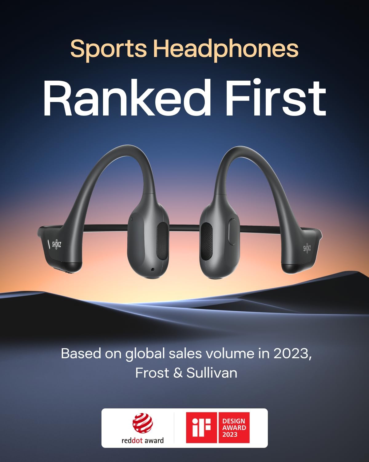 SHOKZ OpenRun Pro-Bone Conduction Headphones, Open-Ear Bluetooth Wireless Sport Headphones for Running and Workout, Sweat Resistant, Long Battery Life, Premium Deep Bass, Mic，with Hair Band, Black
