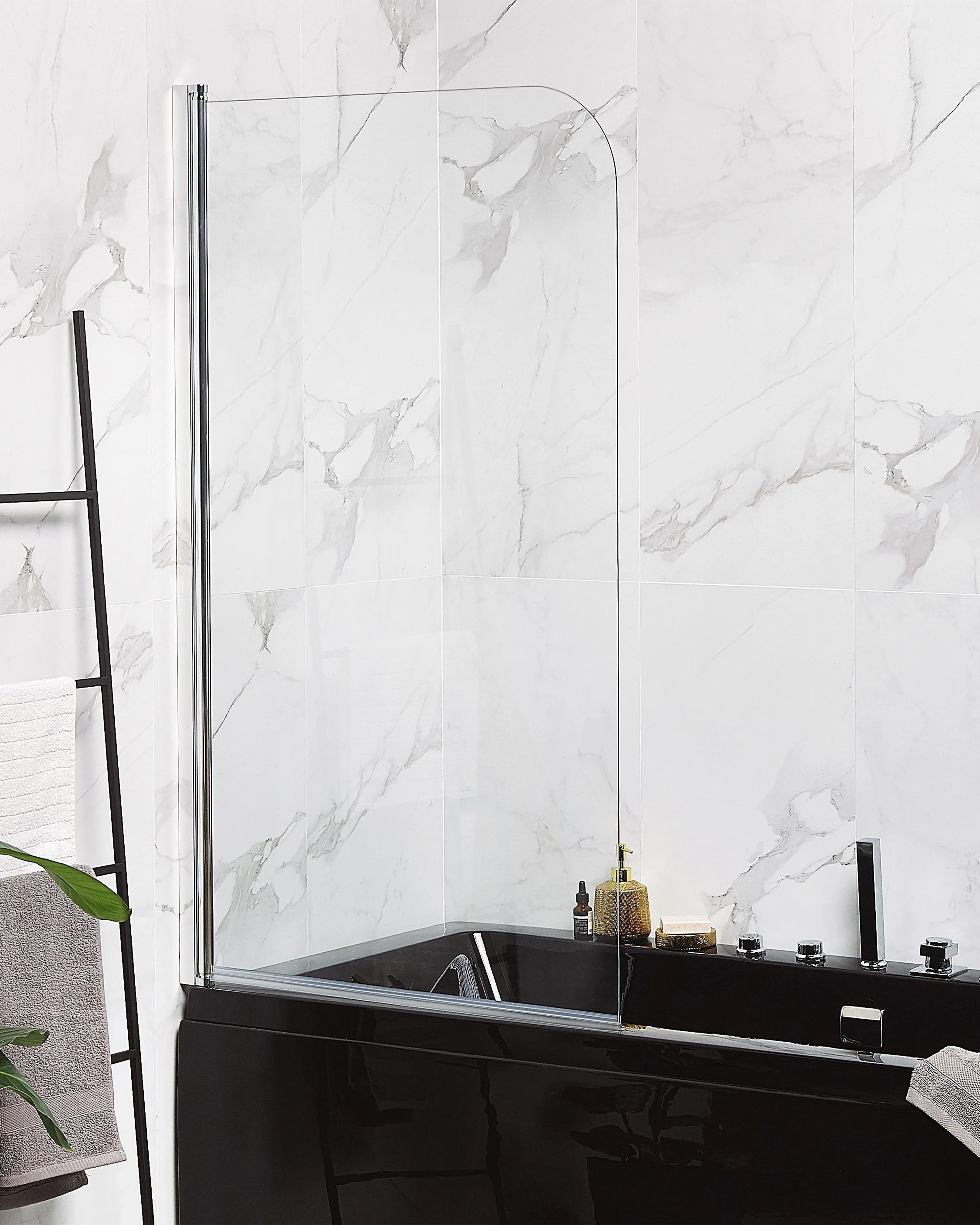 Shower Bath Screen LAPAN II 1400 x 700 mm Silver