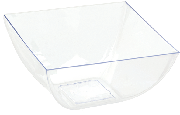 Square Mini Plastic Reusable Bowls, Clear, 4-in, 10-pk, for Christmas/Thanksgiving/New Year's Eve/Easter/Birthday Party