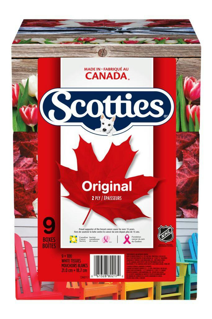 Scotties Facial Tissues, 2-ply, 100-Sheets, 9-pk