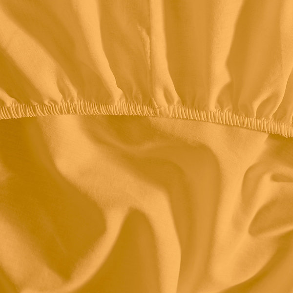Drap housse en coton bonnet 30 cm Caramel 80x200 cm STUDIO