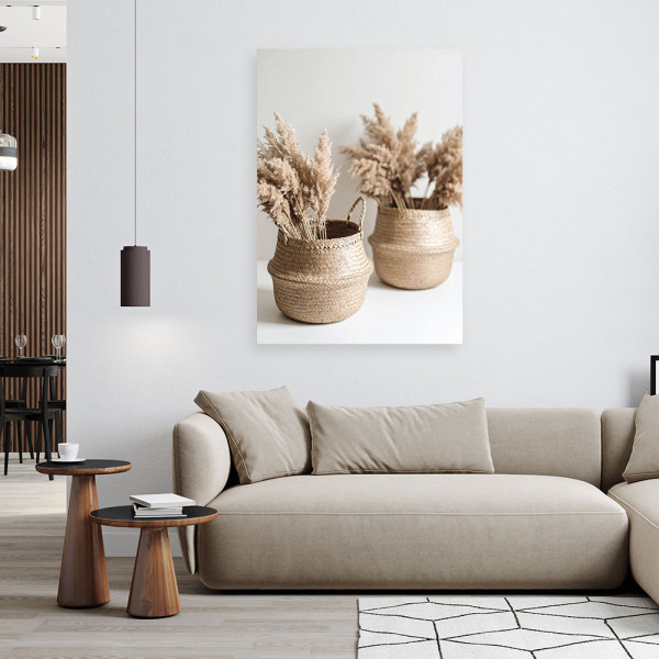 Obraz do salonu kuchni biura, Suche rośliny w wazonie boho 20x30