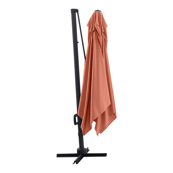 Parasol déporté inclinable carré ouverture manivelle orange 3 x 3m GoodHome Corby