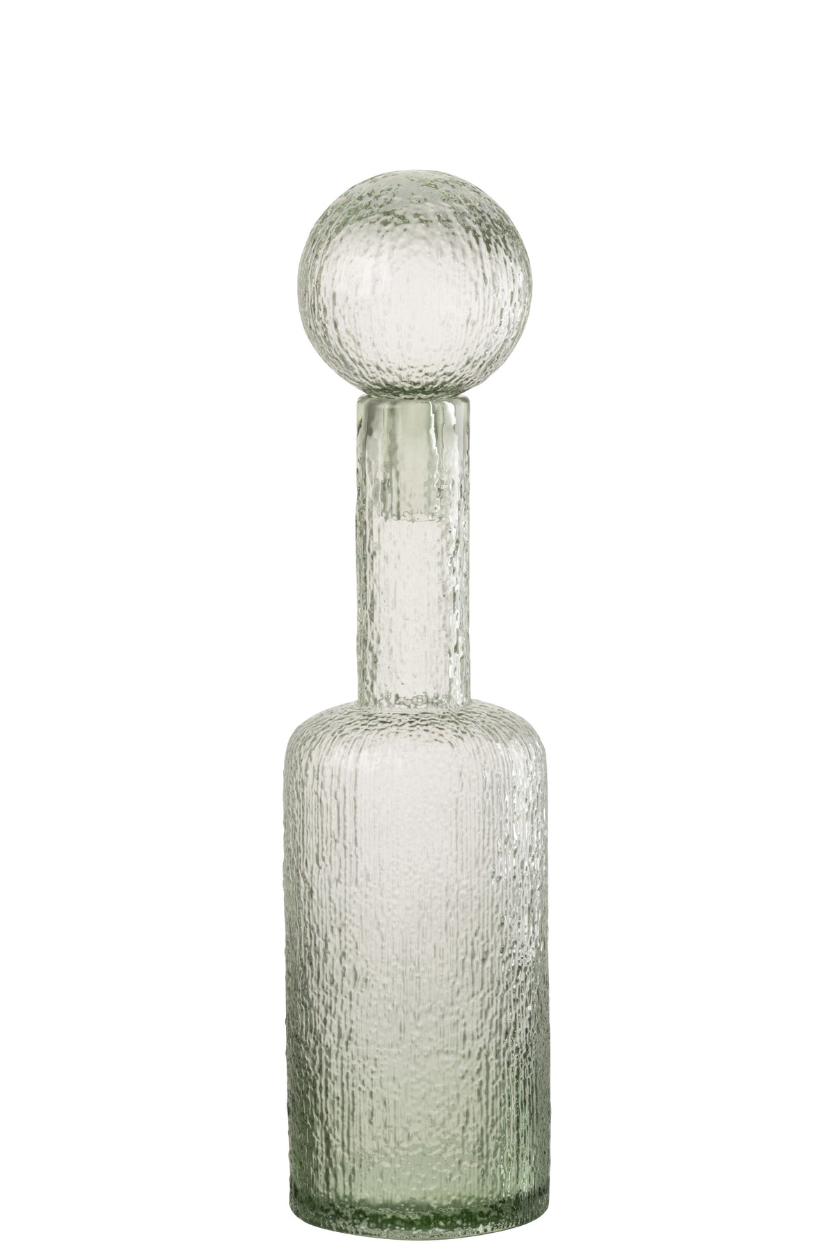 J-Line decoratie Fles Reliëf - glas - transparant/groen - medium