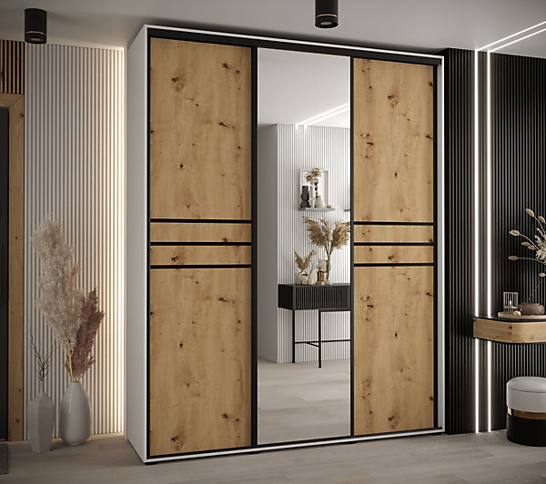 Armoire Davos 11 a portes coulissantes H. 235,2 x L. 200 x P. 60 3 portes
