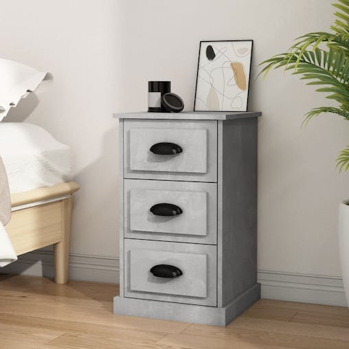NNEVL Bedside Cabinet Concrete Grey 39x39x67 cm Engineered Wood