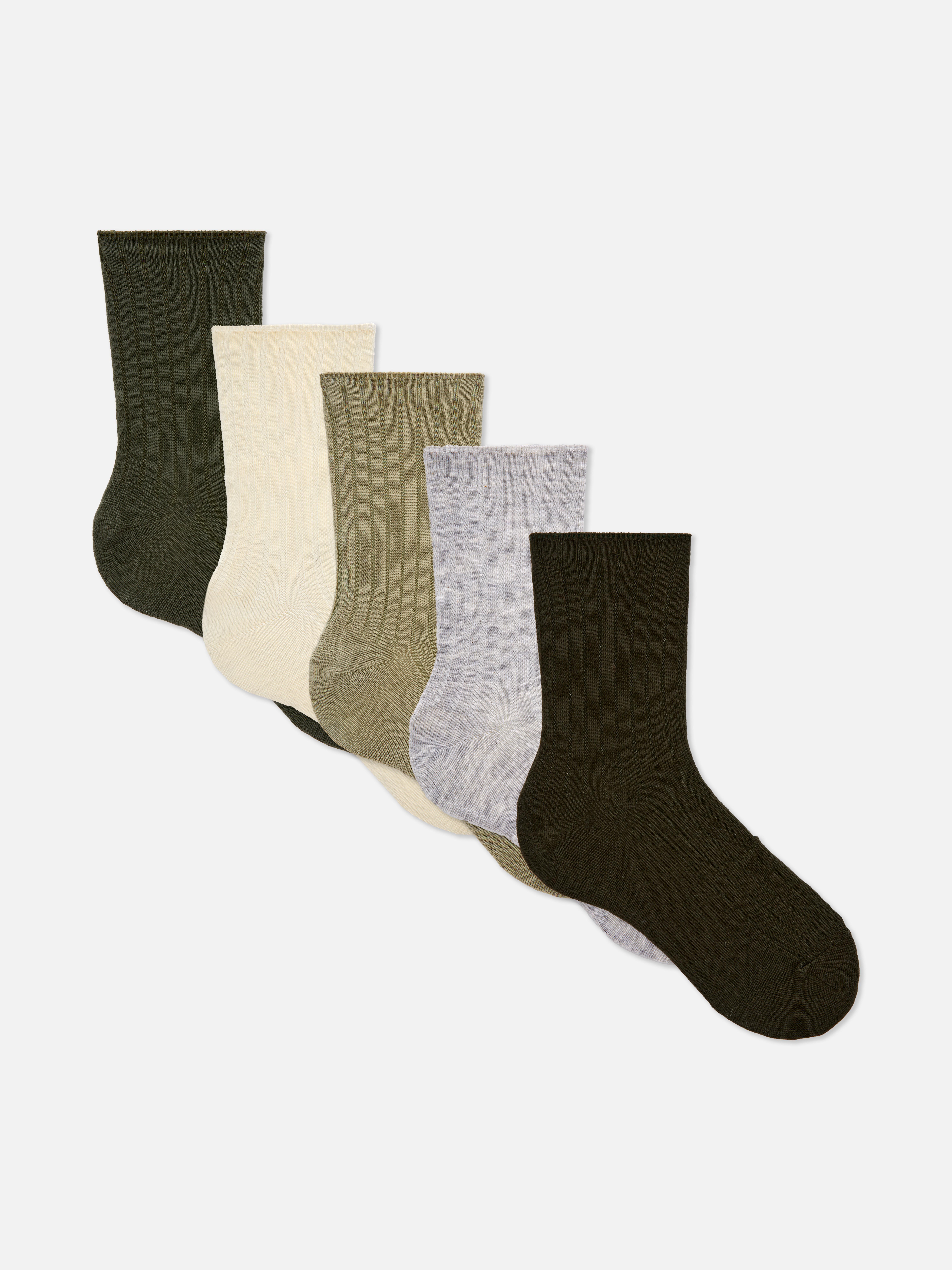 5pk Cotton-Rich Mixed-Color Crew Socks