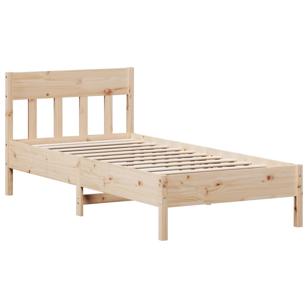 Rama łóżka bez materaca 75x190 cm lite drewno sosnowe