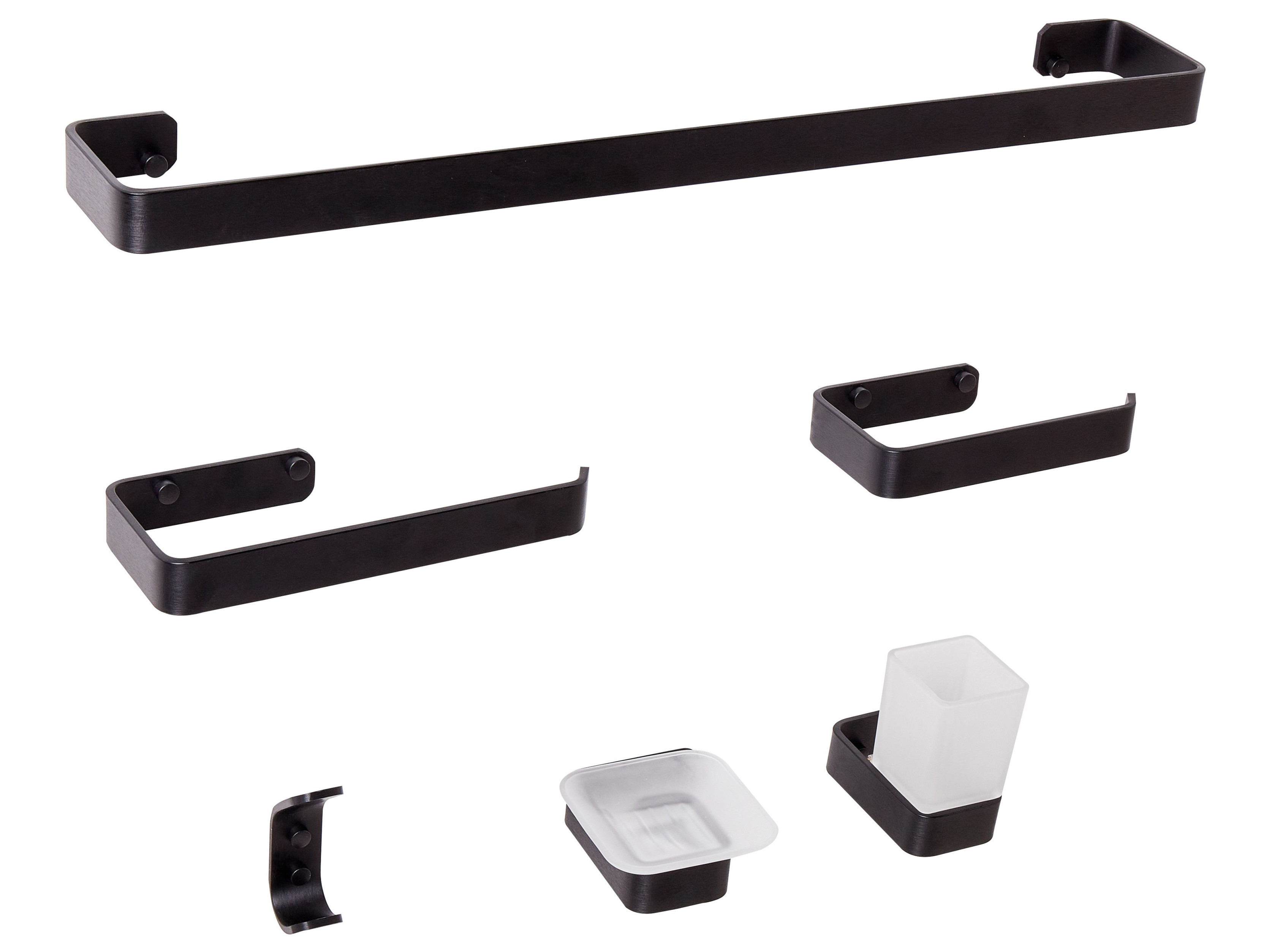 Zestaw uchwytów łazienkowych aluminium czarny