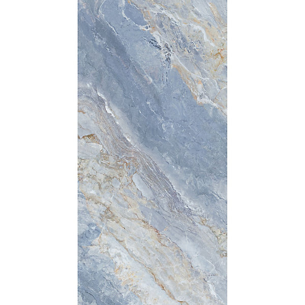 Panneau mural de salle de bains l.150 x H.255 cm, effet marbre bleu, Schulte DécoDesign Softtouch