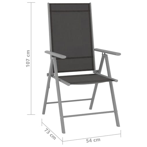NNEVL Folding Garden Chairs 4 pcs Textilene Black
