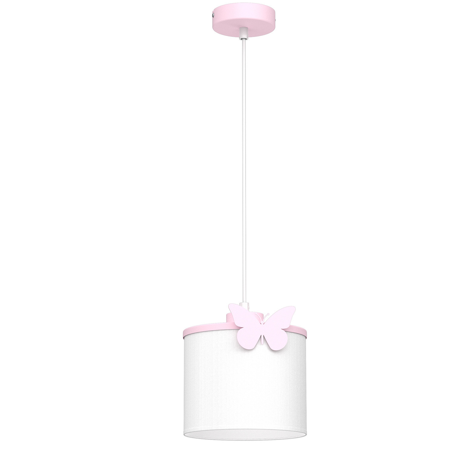Lampa wisząca biało-różowa Sweet 1xE27x15W wym: 115x18x18 cm Luminex