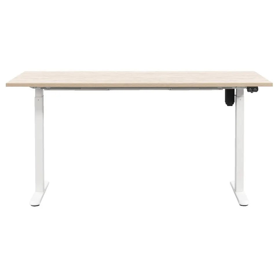Bureau Homeworx zit/sta elektrisch verstelbaar �?eikenkleur/wit - 75/118x160x80 cm