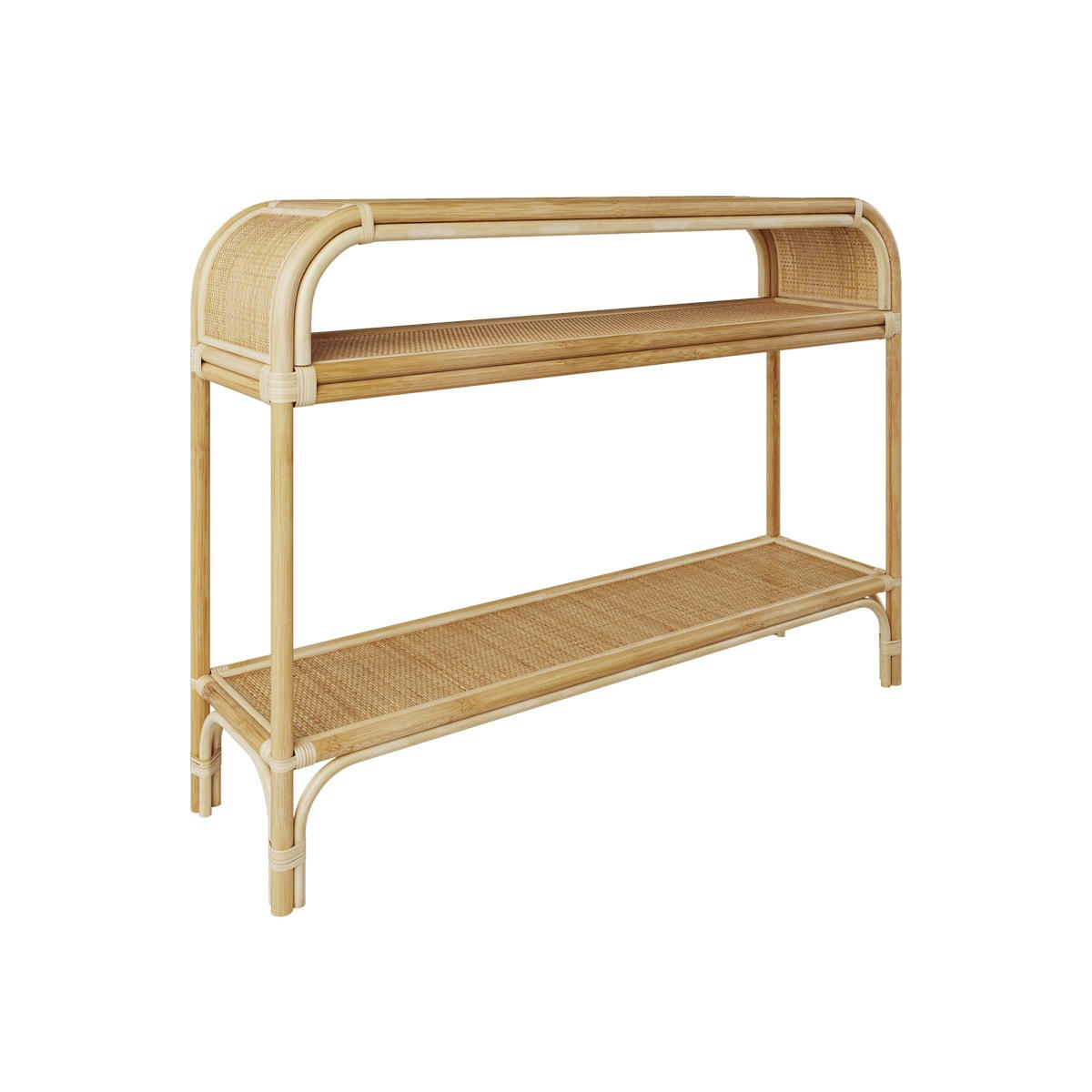 GASPY - Console en rotin 2 étagères
