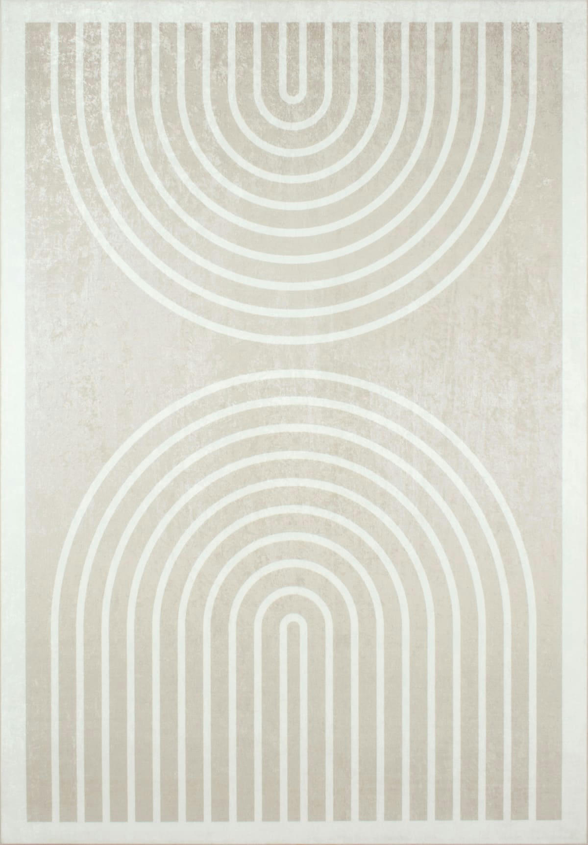 GREGE - Tapis arc en ciel beige et blanc 160x230