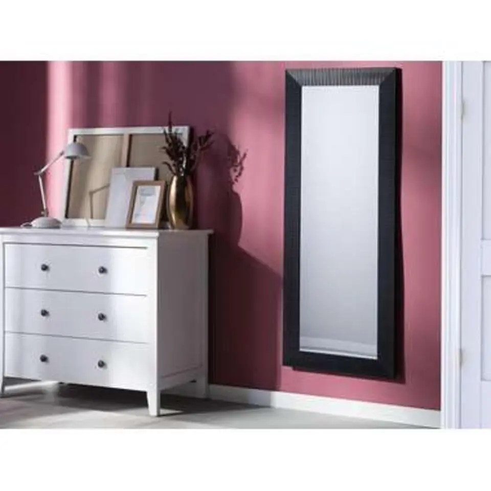 DRAVEIL - Wandspiegel - Zwart - Synthetisch materiaal