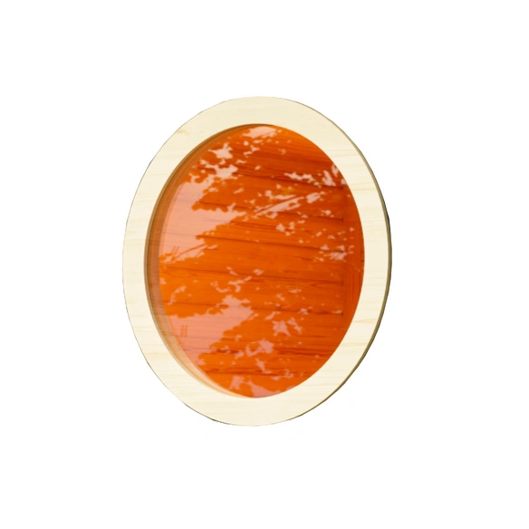Saunafenster, BxHxT: 84 x 84 x 3,8 cm, Rund, Klarglas, elfenbeinweiß, für Wandstärke: 38 mm
