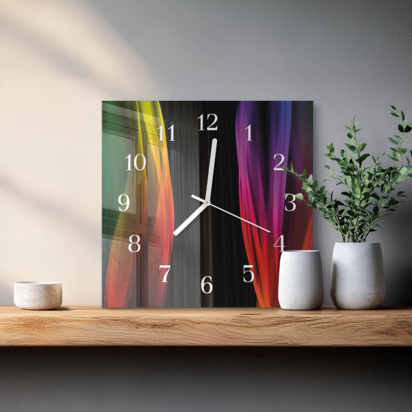 Zegar na szkle 30x30 Abstrakcja dekoracyjny do salonu