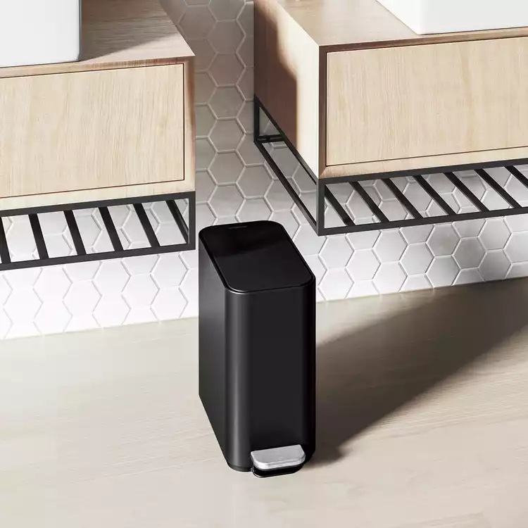 Simplehuman 5L Slim Bathroom Pedal Bin - Black