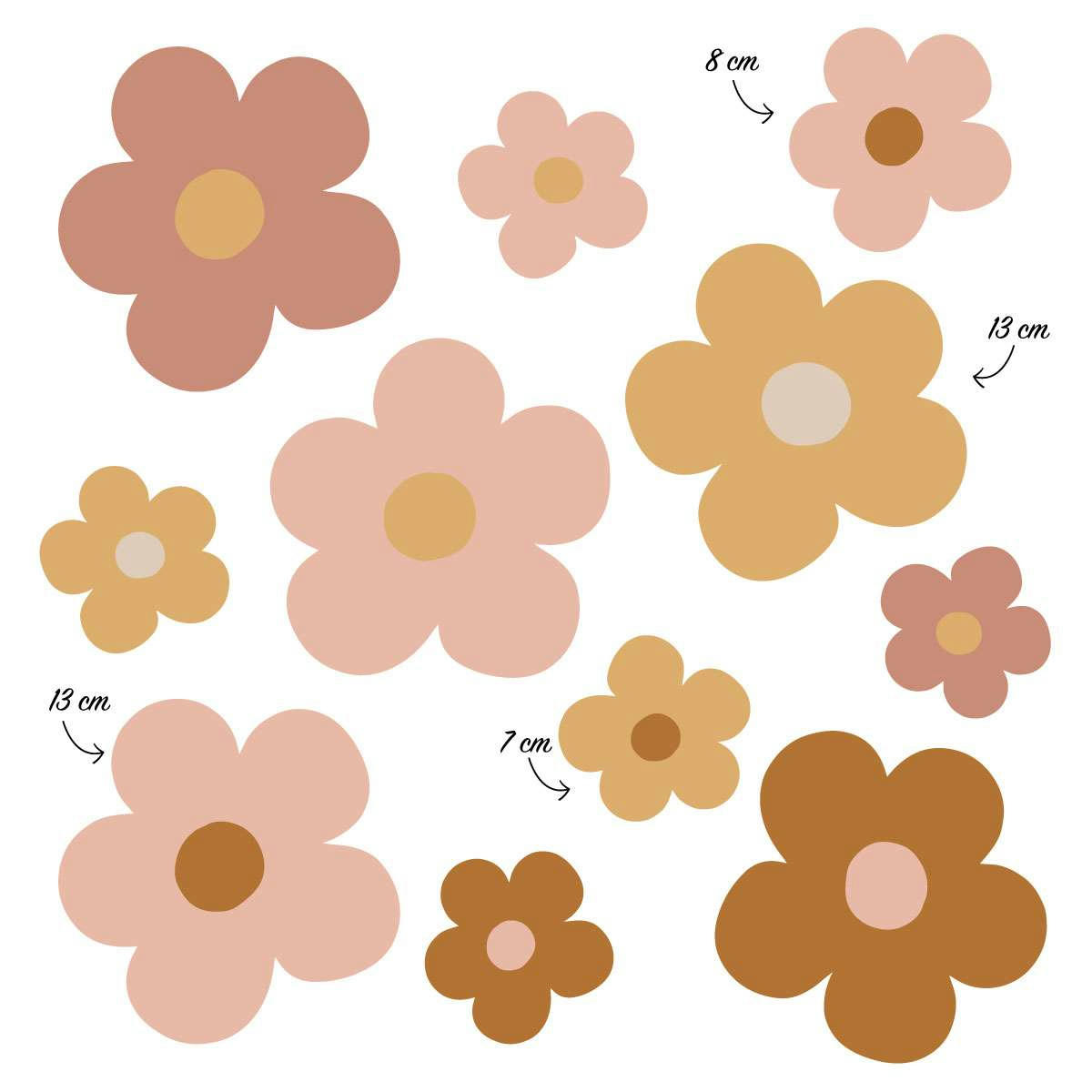 DAISY - Stickers muraux en vinyle groovy marguerites multicolore