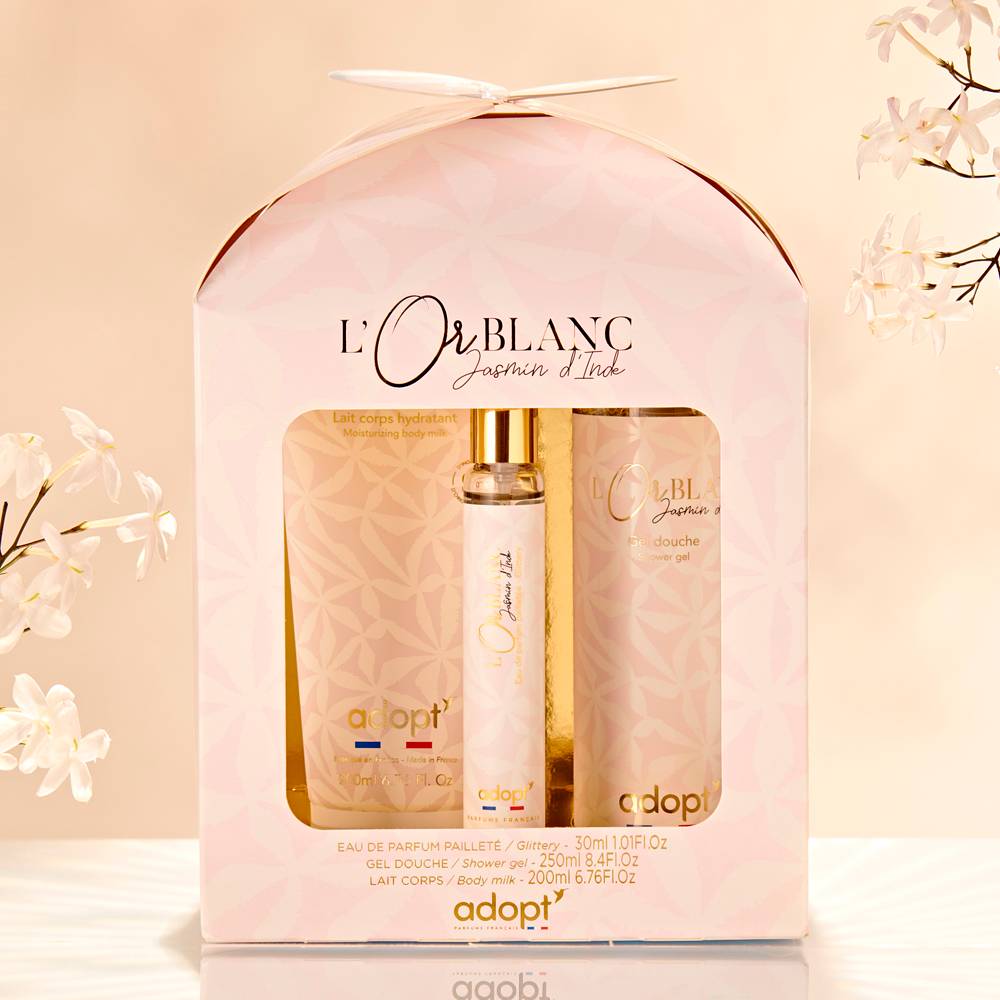 L'Or BlancCHALET FORMAT CŒUR 30ML   GEL DOUCHE 250 ml   LAIT CORPS 200 ml