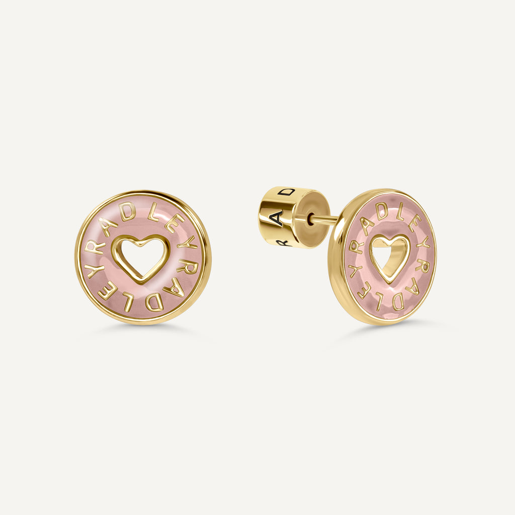 Sion Close - Enamel Heart Cut Out Earrings