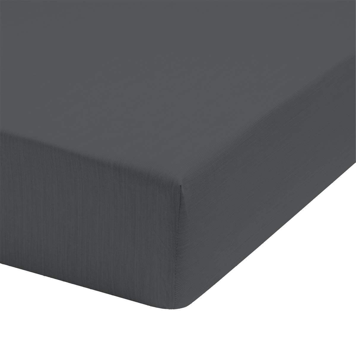 ECORCE - Drap housse en bambou gris 160x200