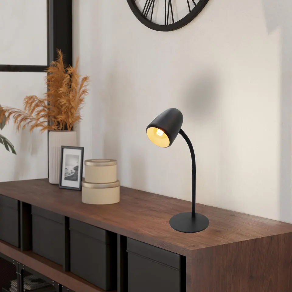 EGLO Carlo Tafellamp - Bureaulamp - E14 - 46 cm - Zwart - Kantelbaar