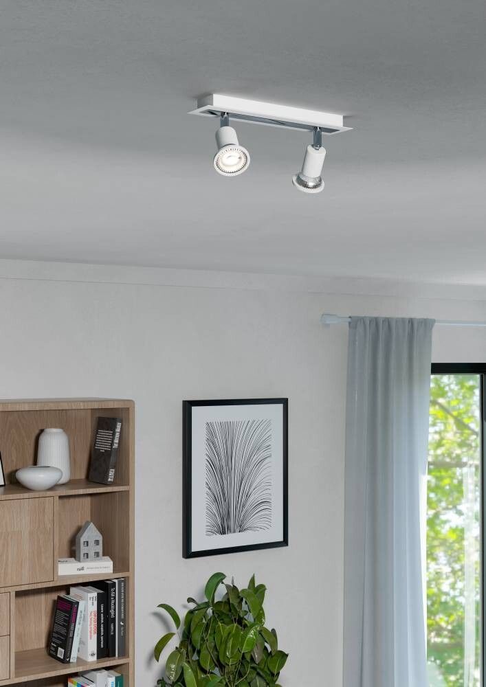 SPOTLIGHT EGLO SARRIA LED 2X5W GU10 HVIT/STÅL