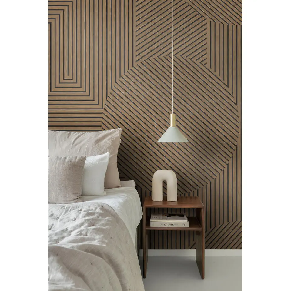 Origin Wallcoverings fotobehang 3D-houtmotief bruin - 300 x 279 cm