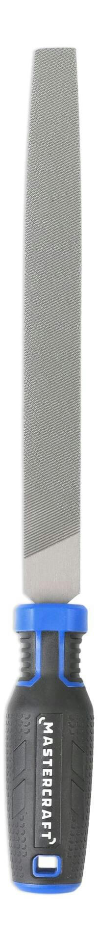 Mastercraft Flat Bastard File, Double Cut Teeth, Ergonomic Handle, High Carbon Steel