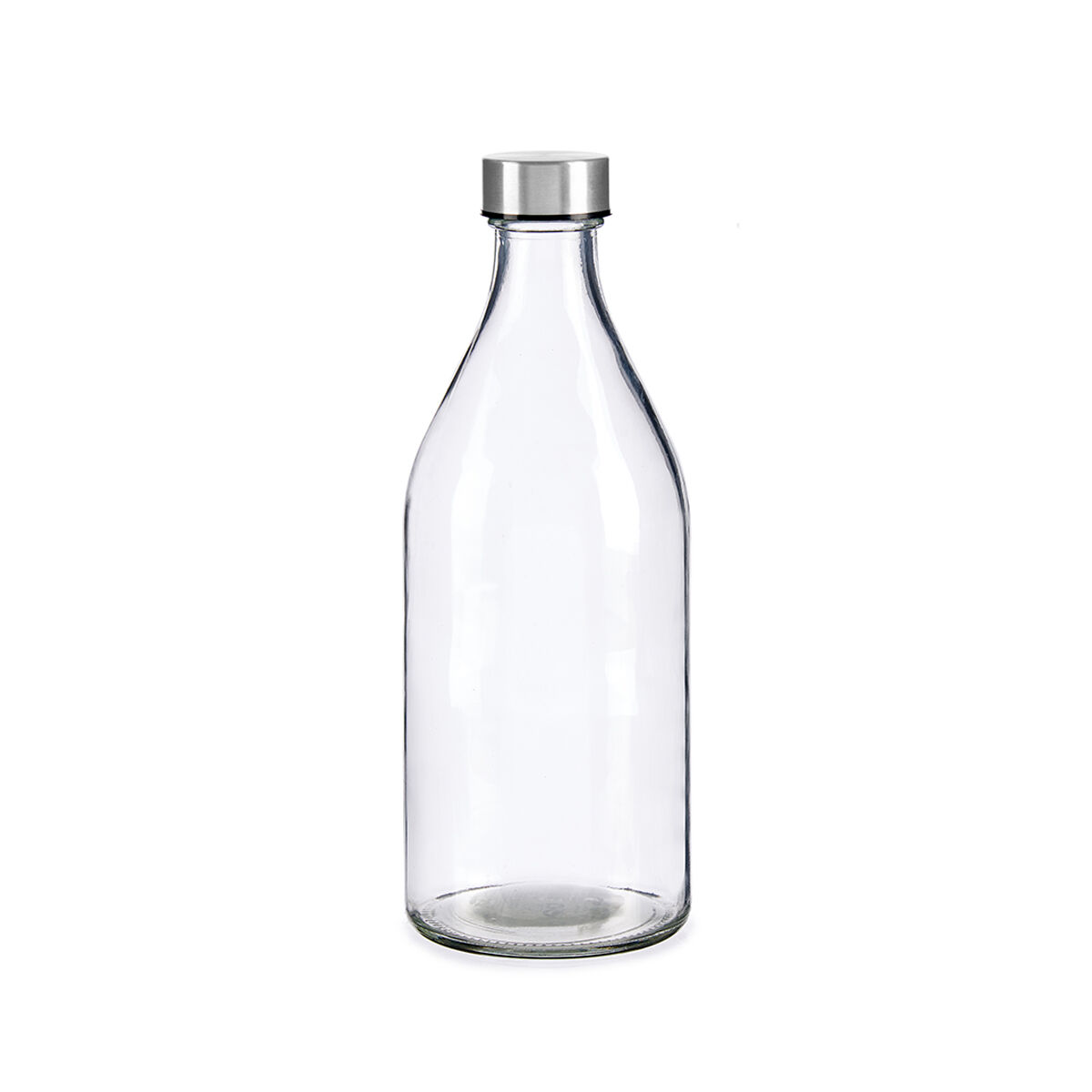 Garrafa de vidro com tampa em metal 1l