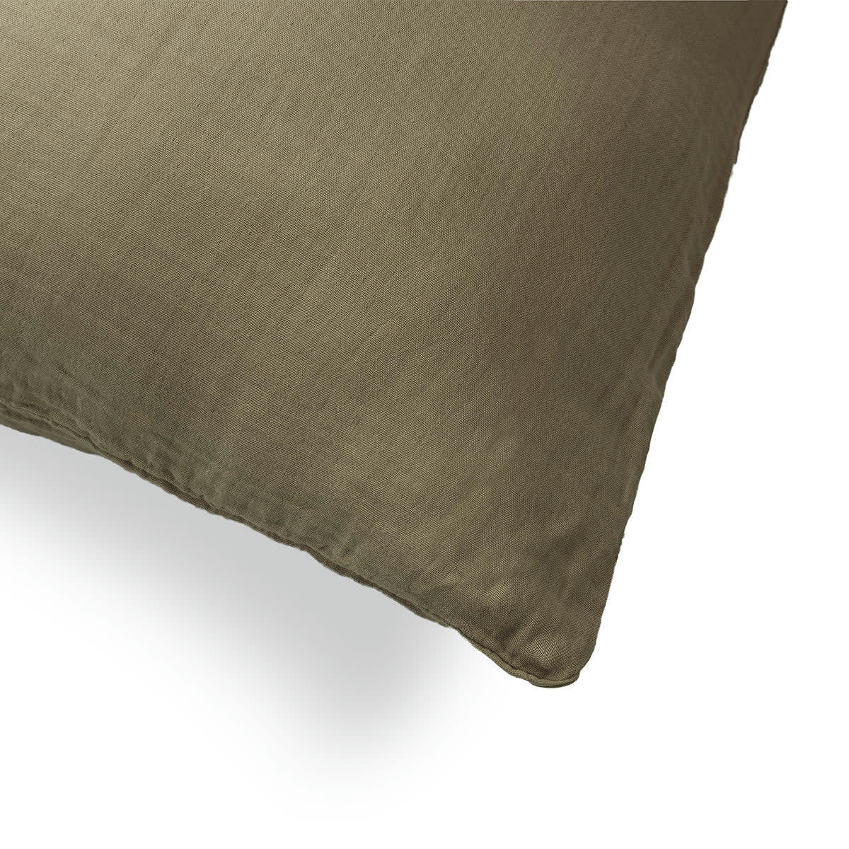 CLARA - Taie d'oreiller (x1) gaze de coton  65x65 vert kaki